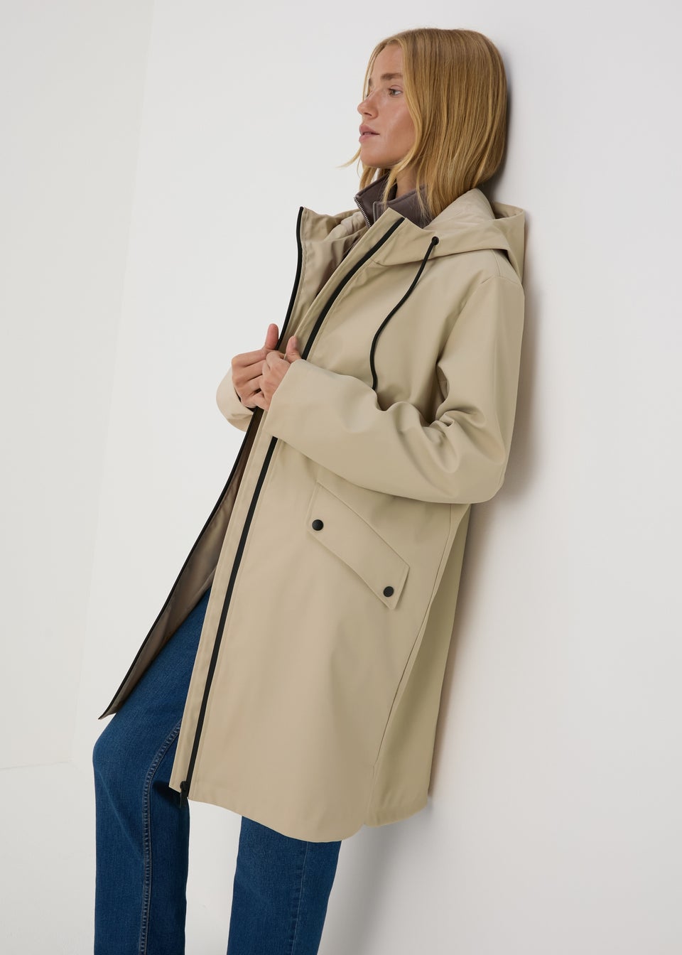 Hooded mac jacket womens shop