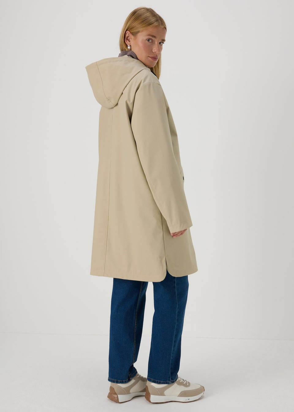 Stone Rubberised Mac Jacket Matalan