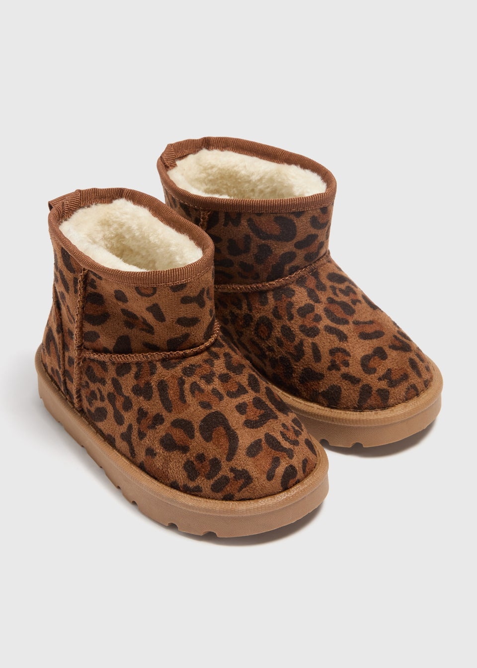 Girls Tan Leopard Snug Boots Younger 4 9 Matalan