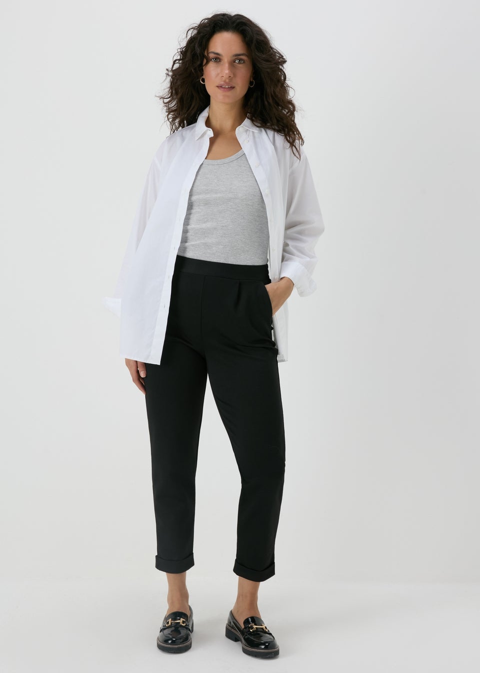 Black Ponte Straight Leg Trousers Matalan