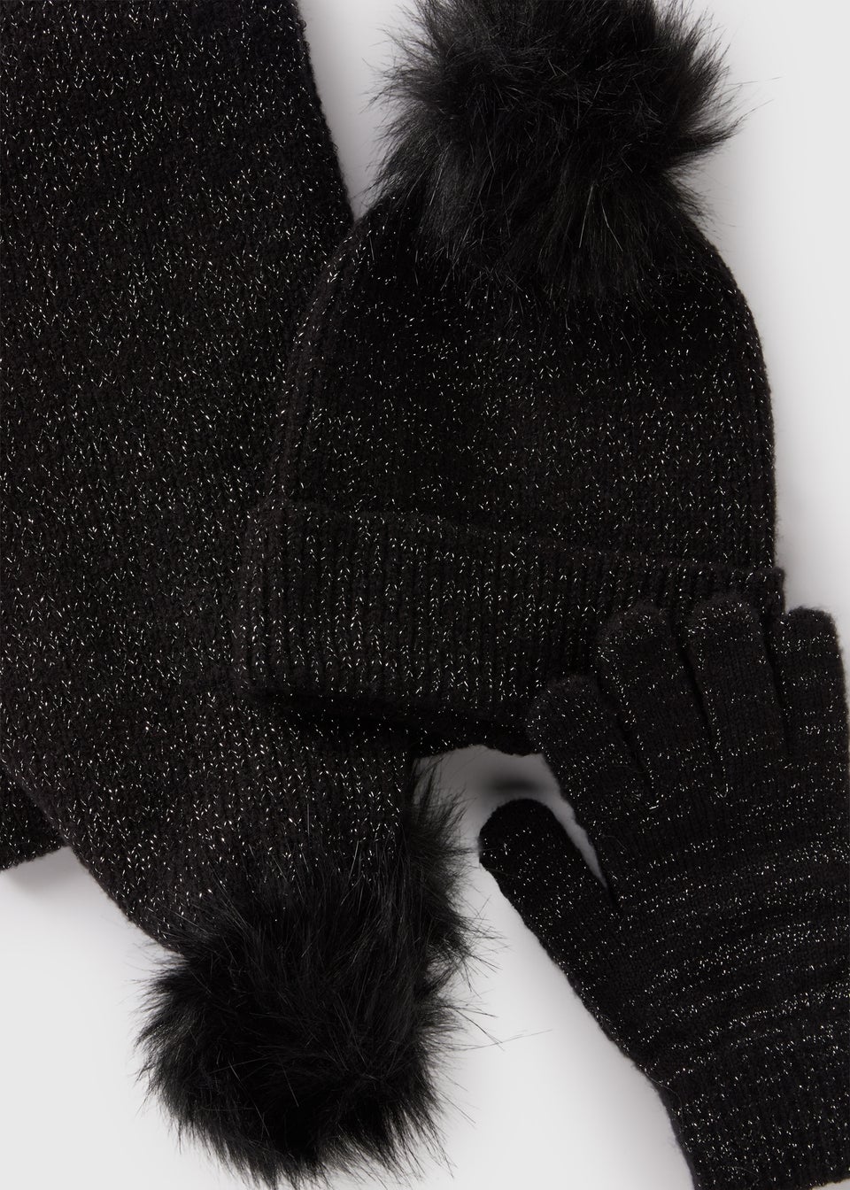 Girls black hat and gloves store