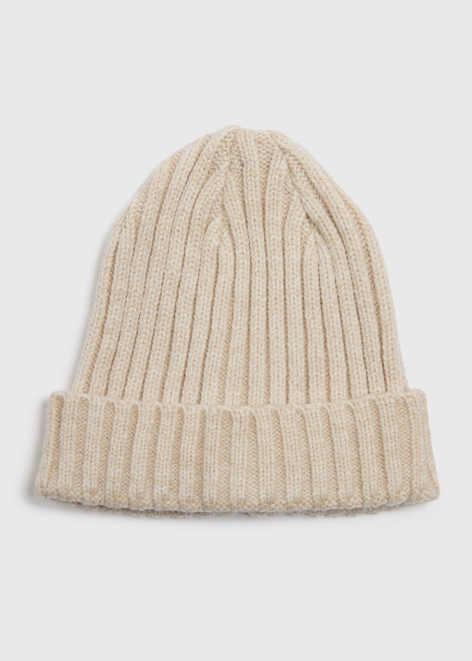 Baby Oatmeal Ribbed Beanie (Newborn-23mths)