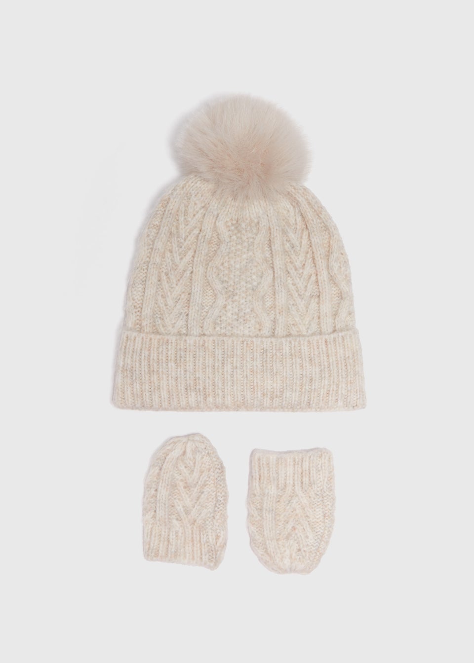 2 Pack Baby Oatmeal Beanie Hat & Mitt Gloves Set (Newborn-24mths)
