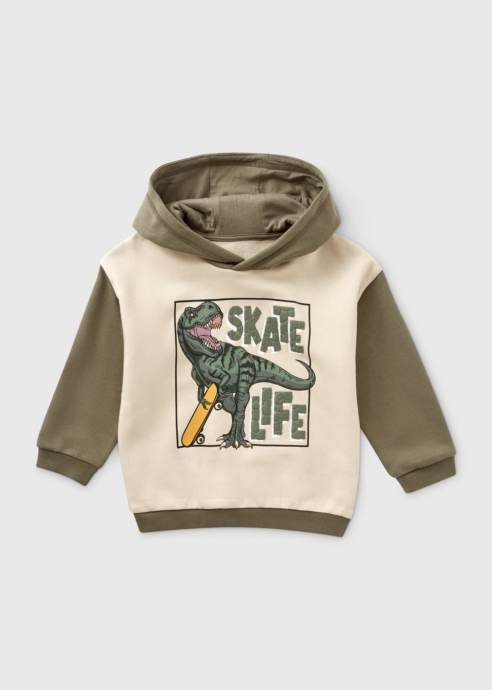 Boys Cream Dinosaur Print Hoodie Matalan