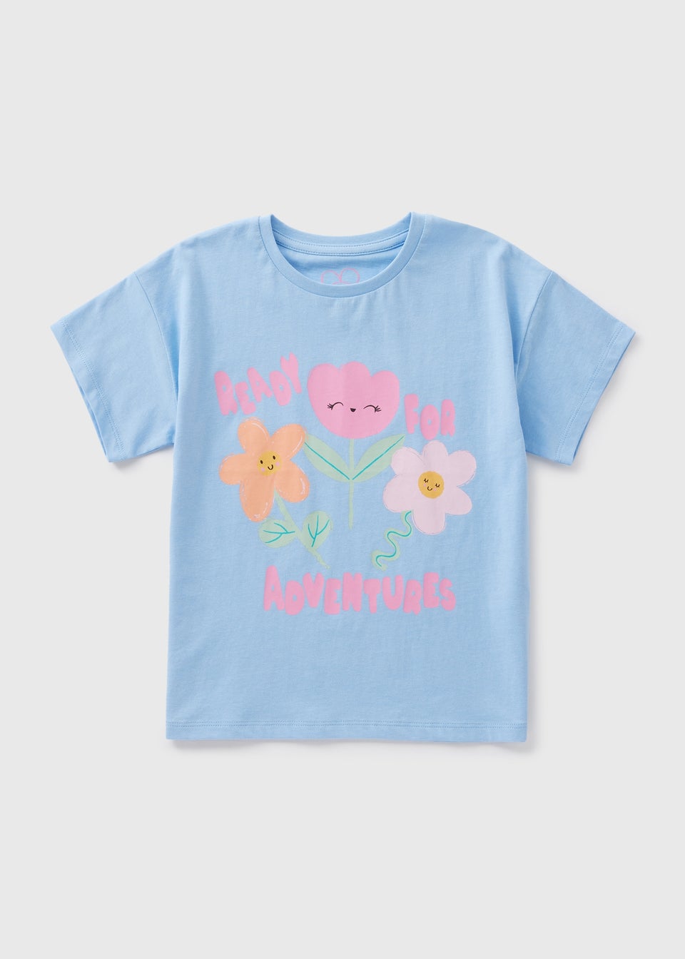 Girls Blue Flower T Shirt 1 7yrs Matalan