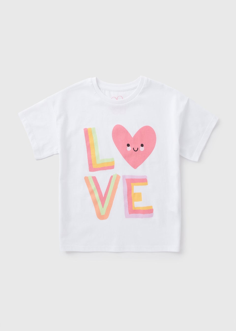 Girls White LOVE T-Shirt (1-7yrs)