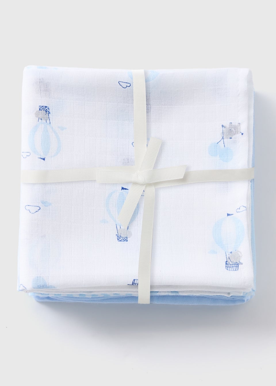 3 Pack Baby Blue Muslin Cloths Matalan