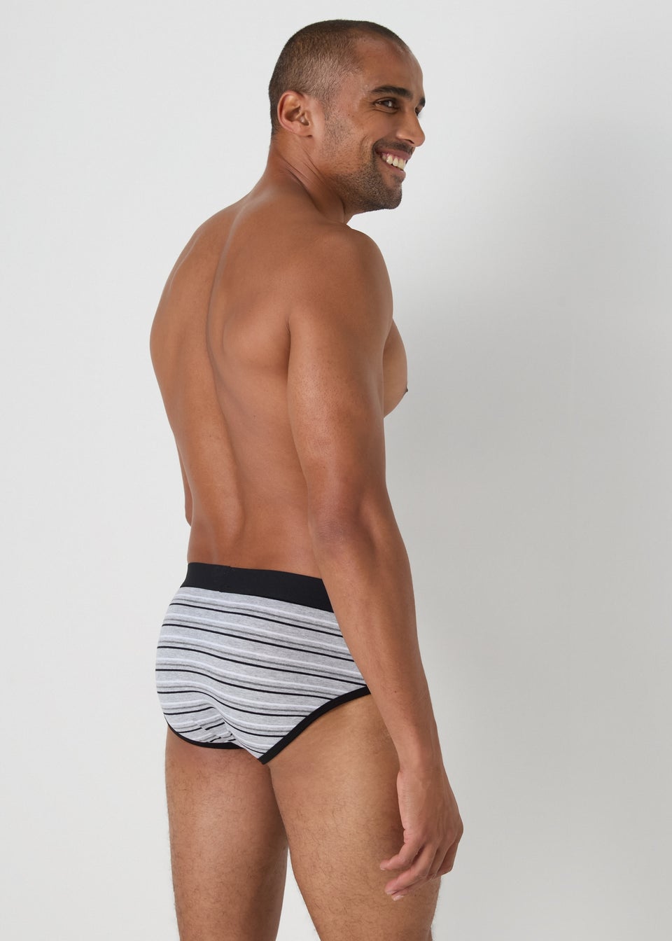 4 Pack Black Patterned Briefs