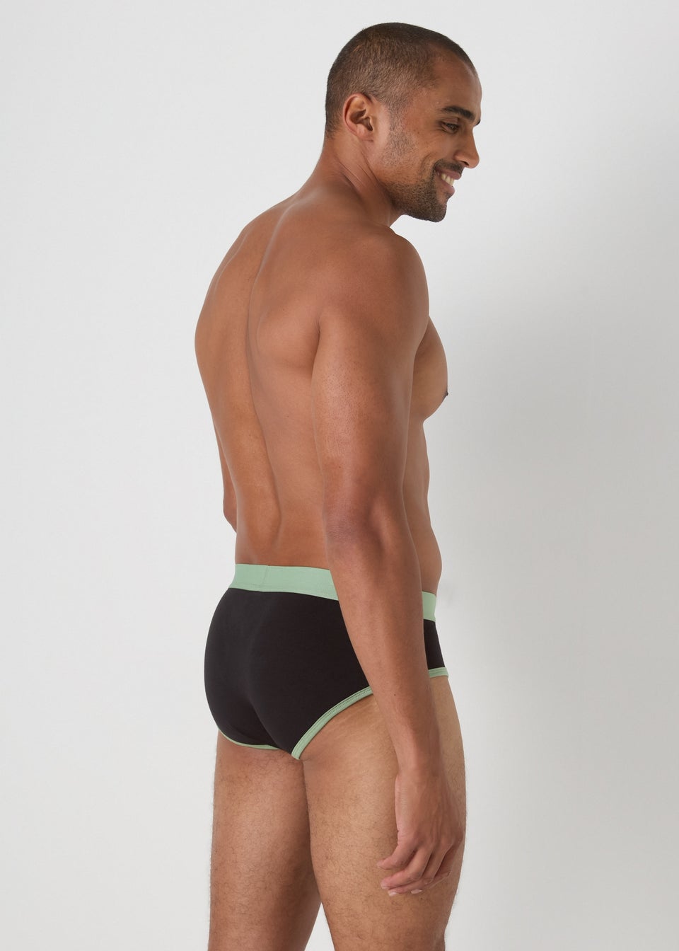 4 Pack Black Multicolour Waistband Briefs