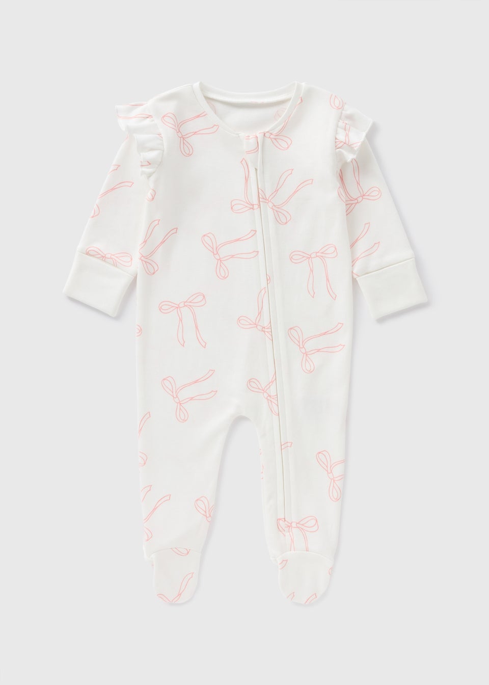 Baby Cream Bow Sleepsuit (Newborn-18mths)