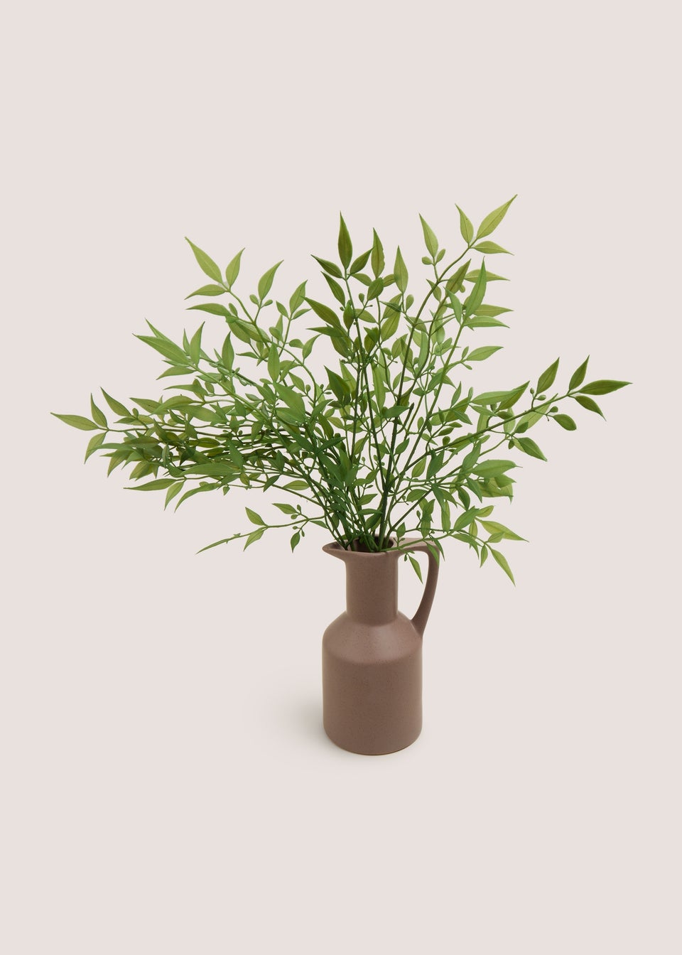 Green Leafy Plant in Brown Jug (34cmx34cmx50cm)