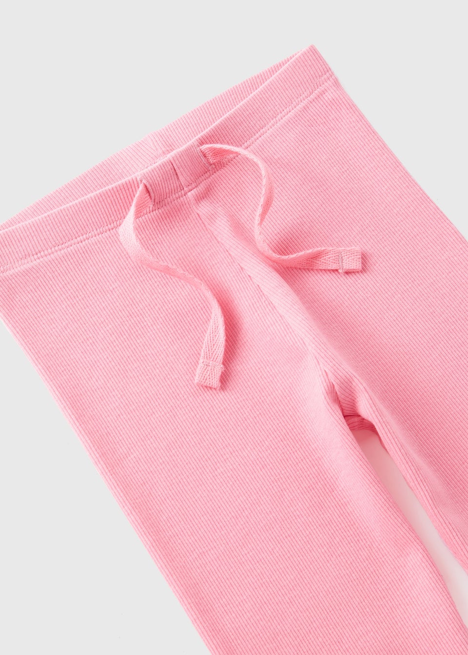 Girls Pink Ribbed Leggings (1-7yrs)