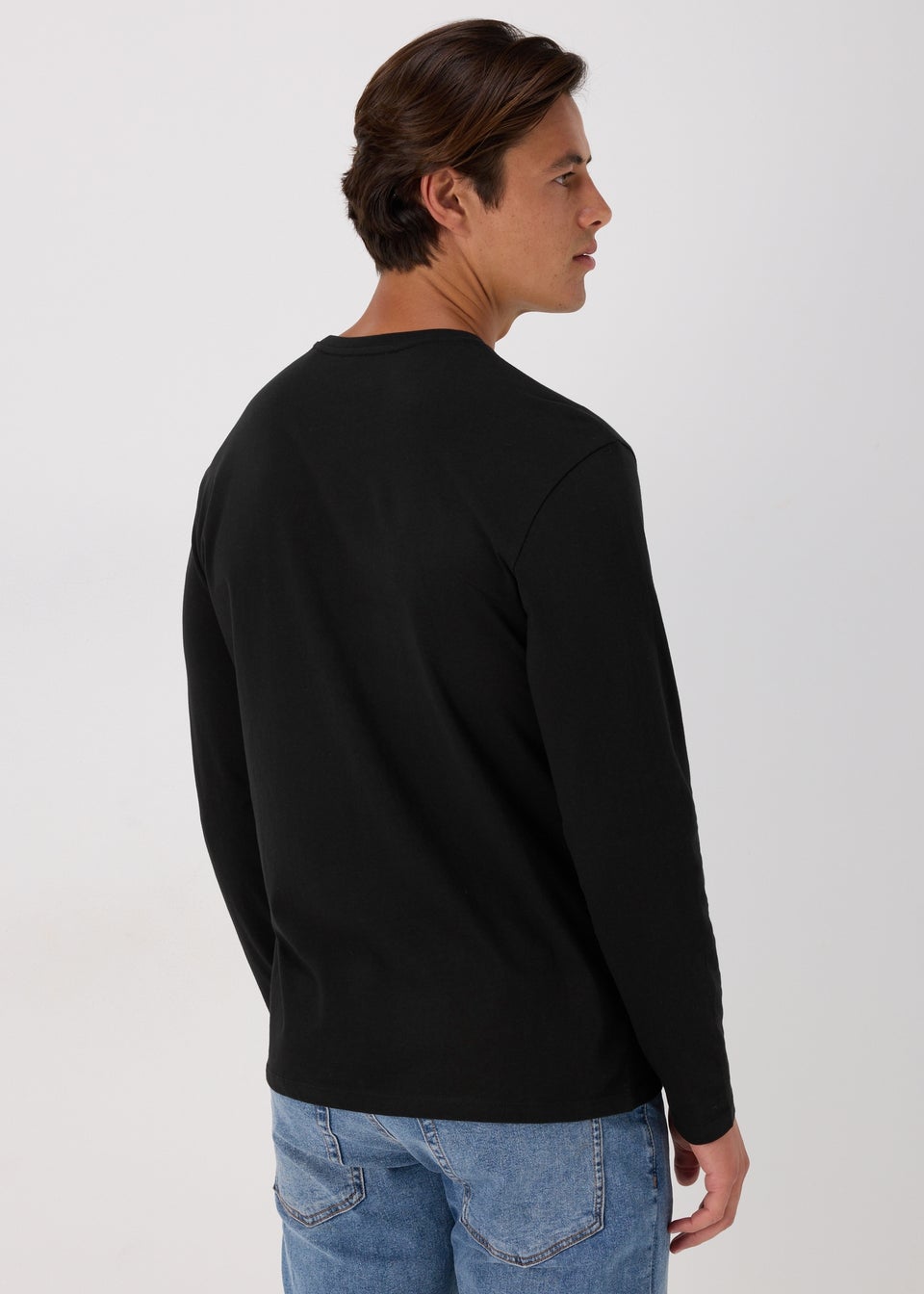 Black crew neck long sleeve top