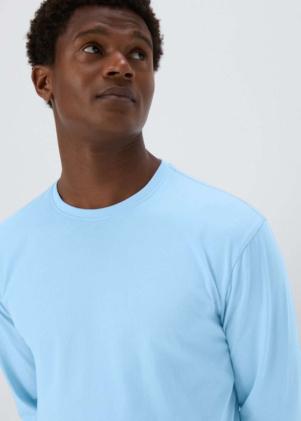 Blue Essential Crew Neck Long Sleeve T-Shirt