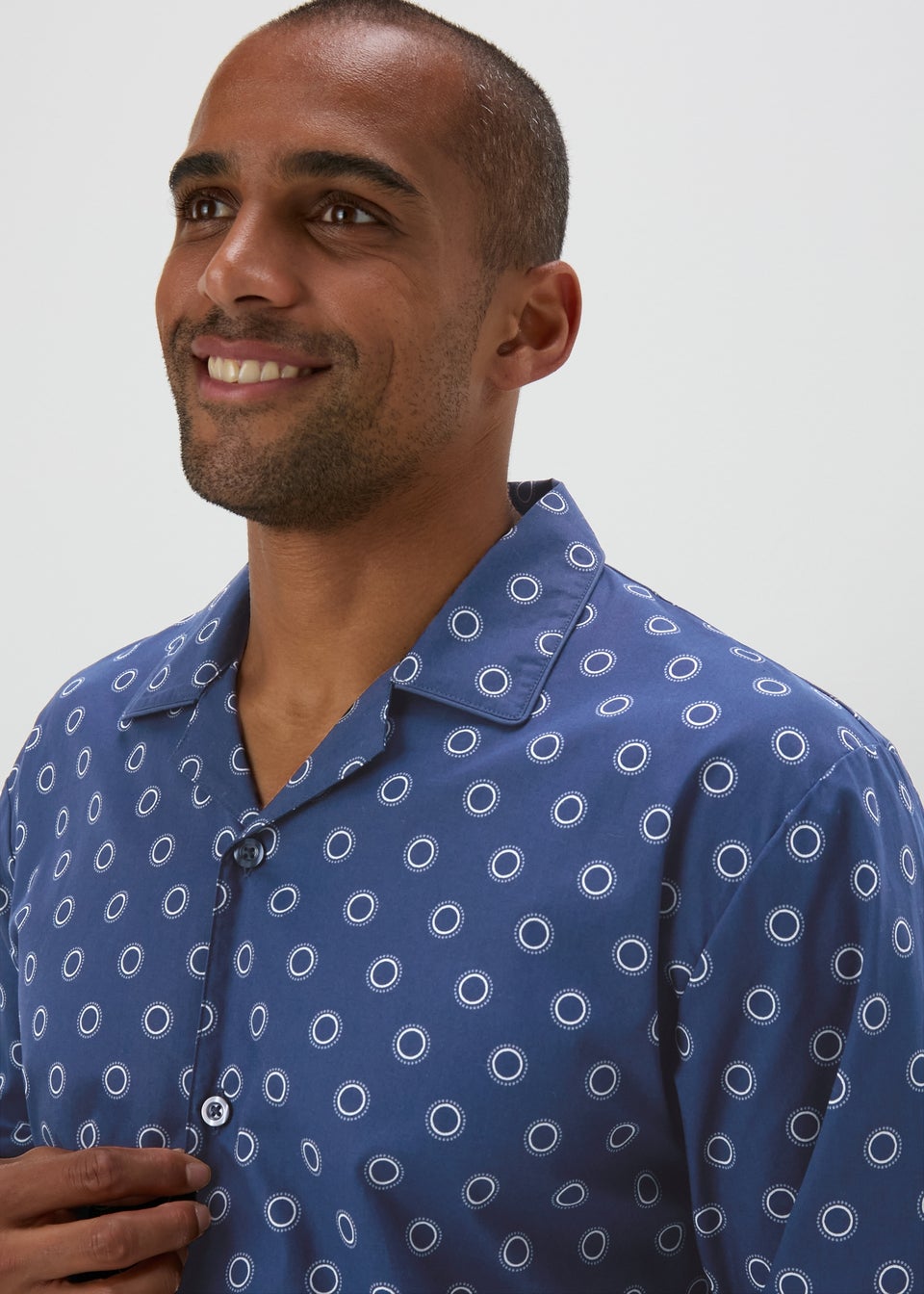 Navy Printed Pyjama Set