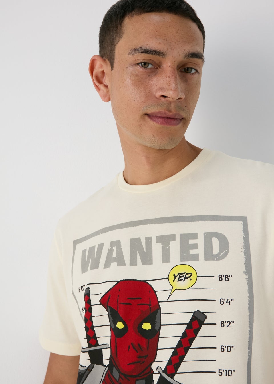 Marvel Deadpool Cream Pyjama Set Matalan