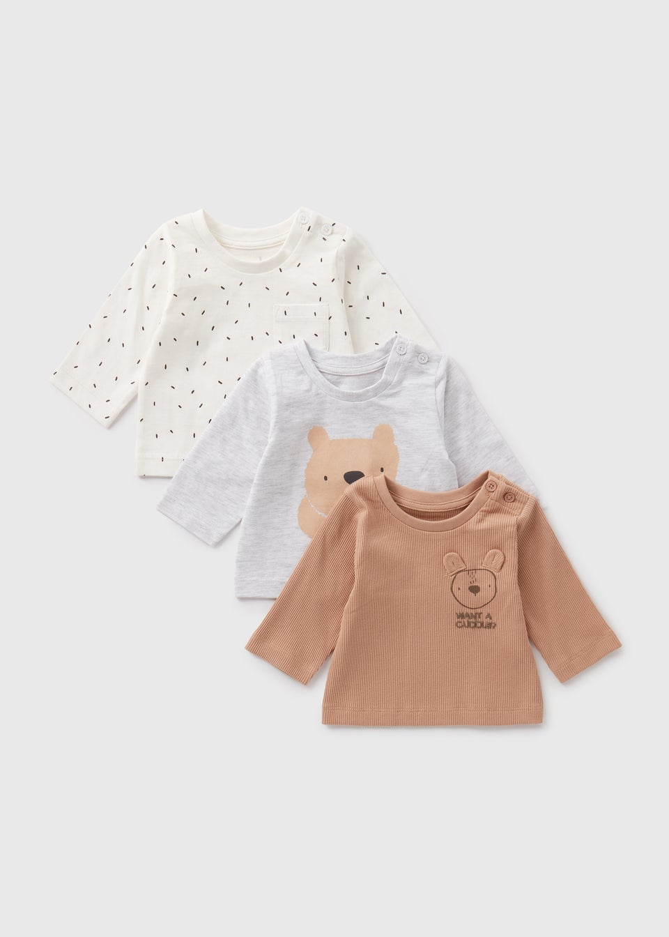3 Pack Baby Brown Bear T-Shirts (Newborn-23mths)