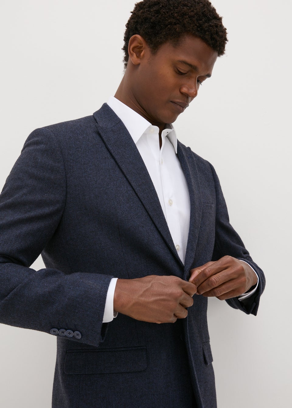 Taylor & Wright Highclere Navy Wool Blend Slim Fit Jacket