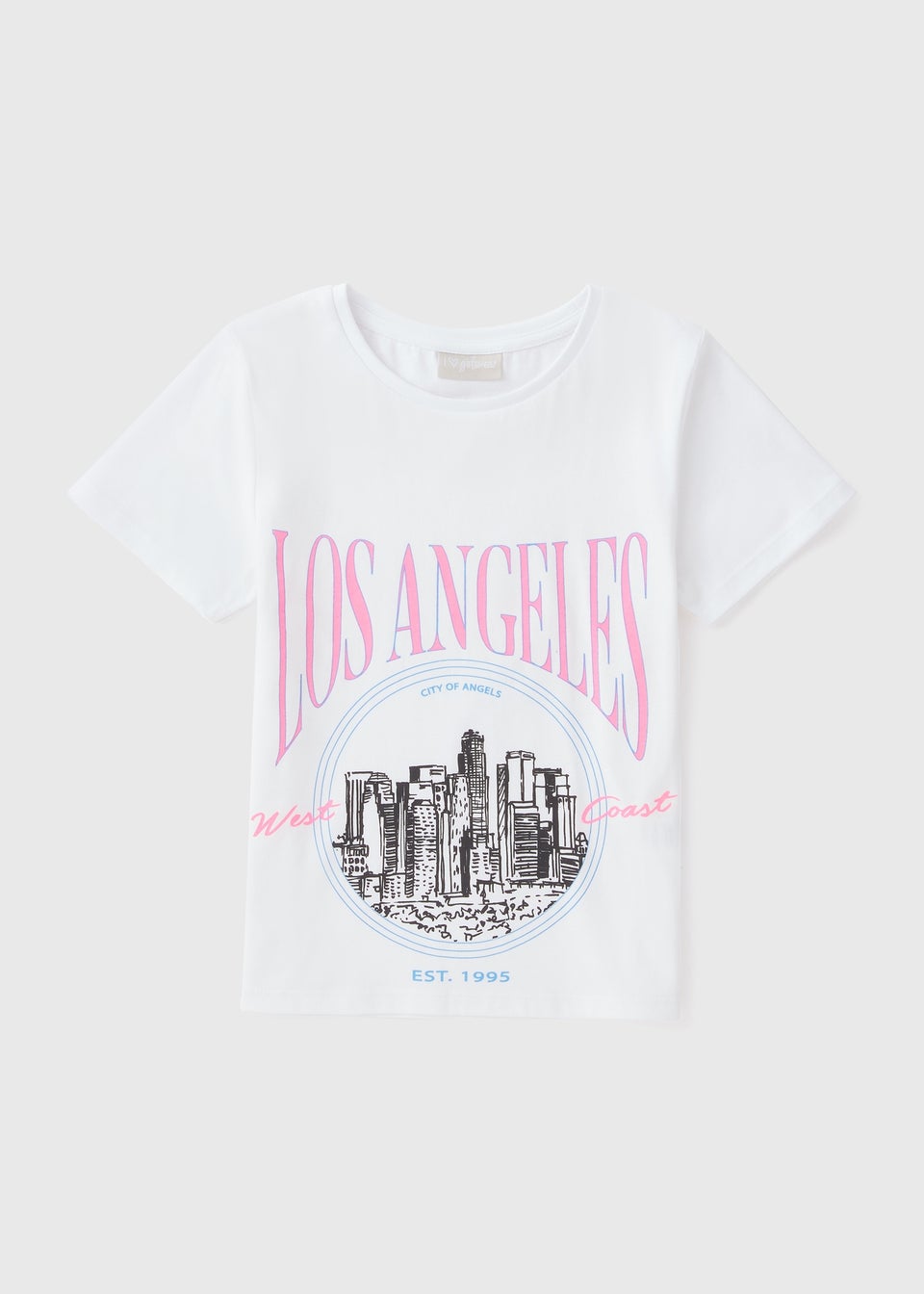 Girls White Los Angeles T-Shirt (7-15yrs)