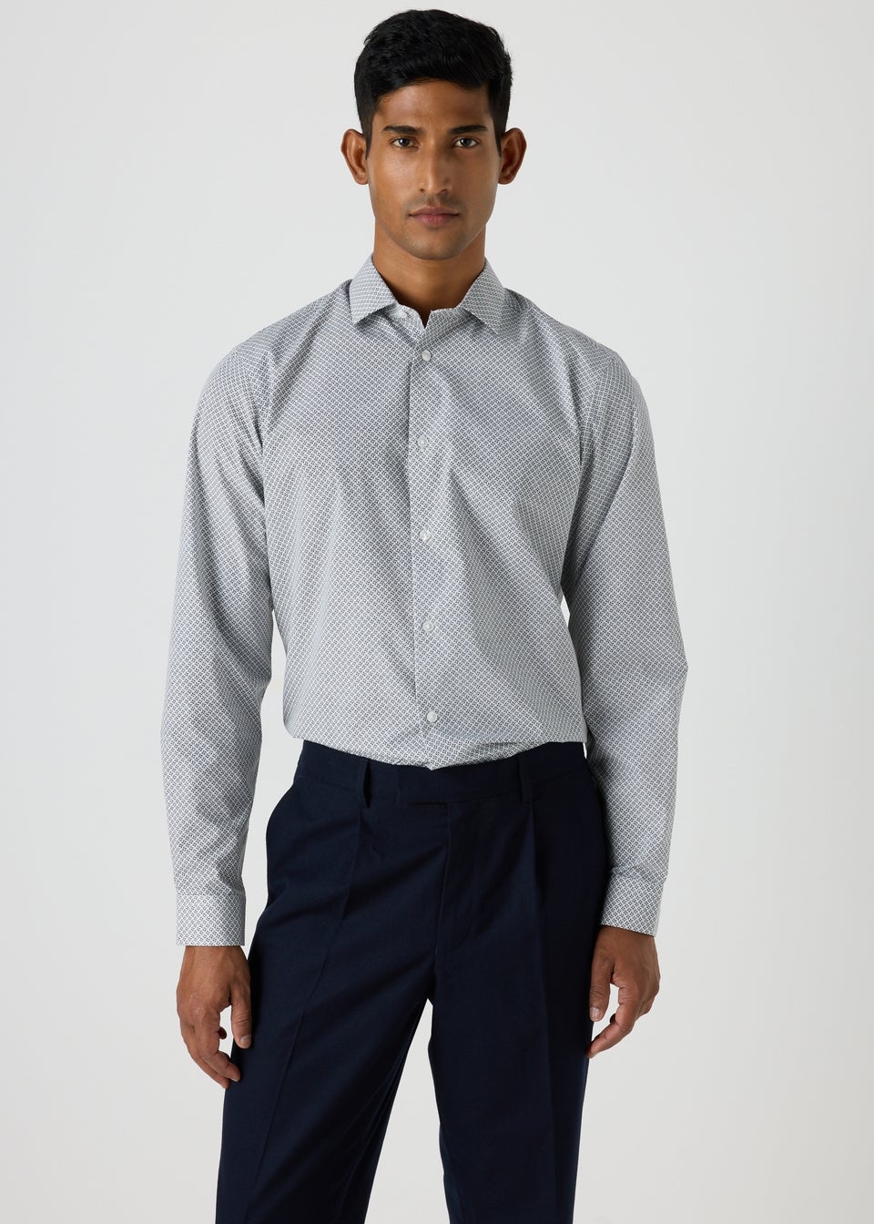 Taylor & Wright White Geometric Slim Fit Shirt