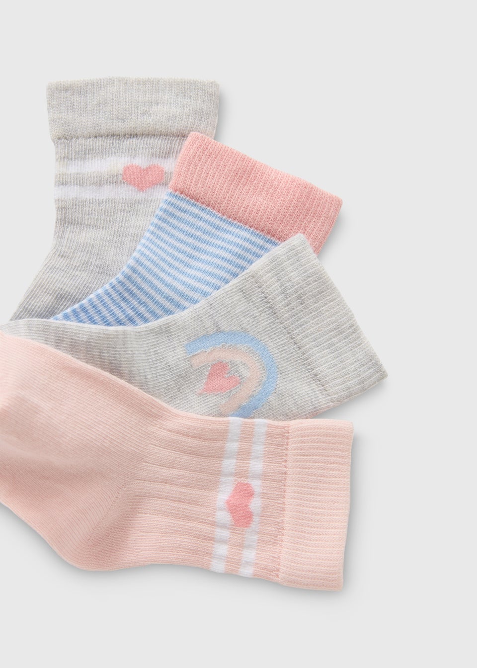 4 Pack Baby Pink Sports Socks (Newborn-24mths)