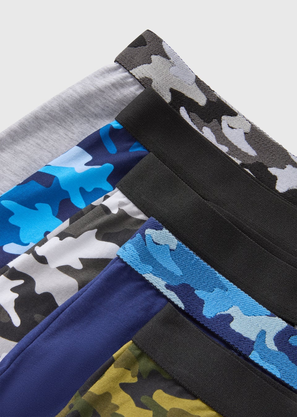 5 Pack Boys Black Camouflage Trunks (2-16yrs)
