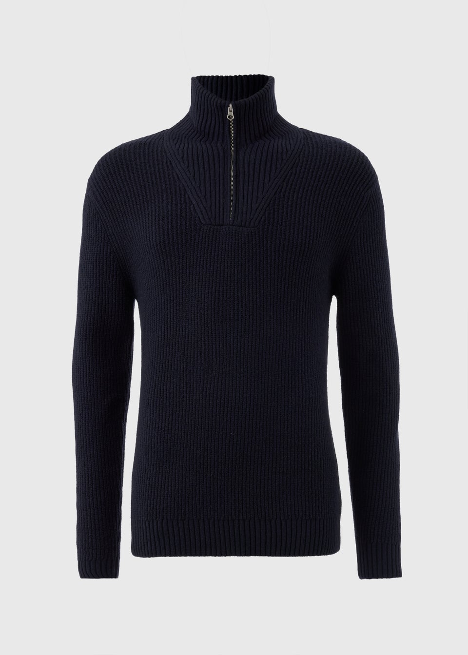 Navy Ribbed 1/4 Zip Jumper