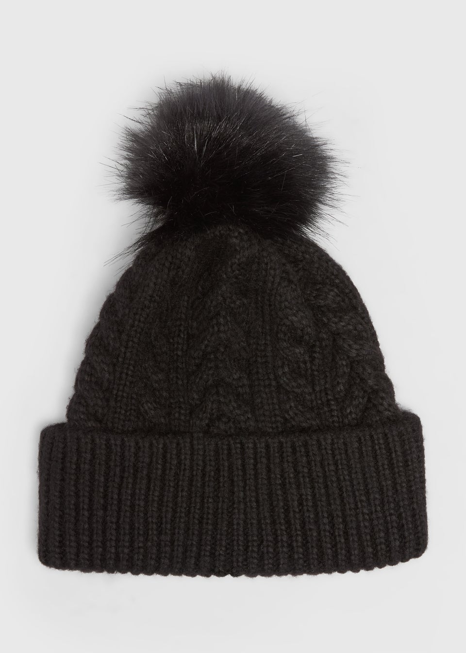 Black Cable Beanie