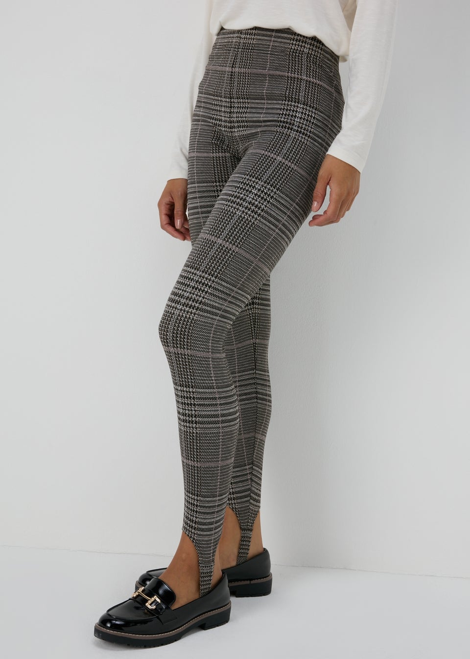 Brown Check Ponte Leggings Matalan