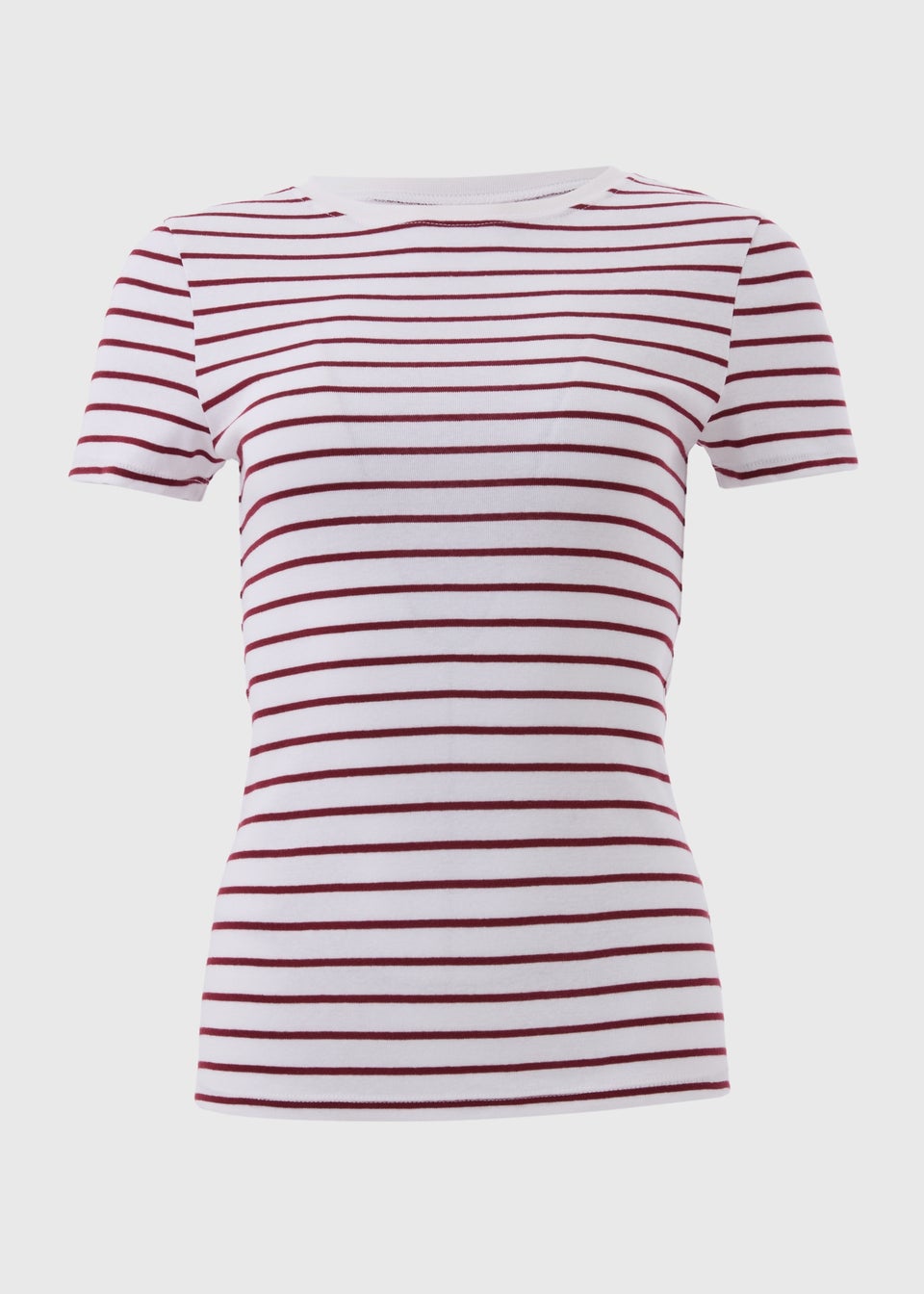 Burgundy Stripe Fitted T-Shirt