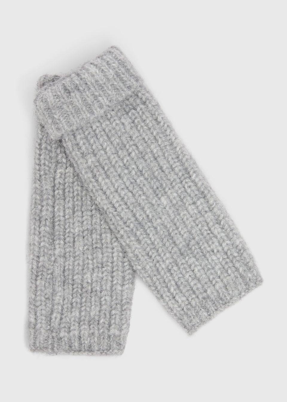 Grey Ribbed Gloves