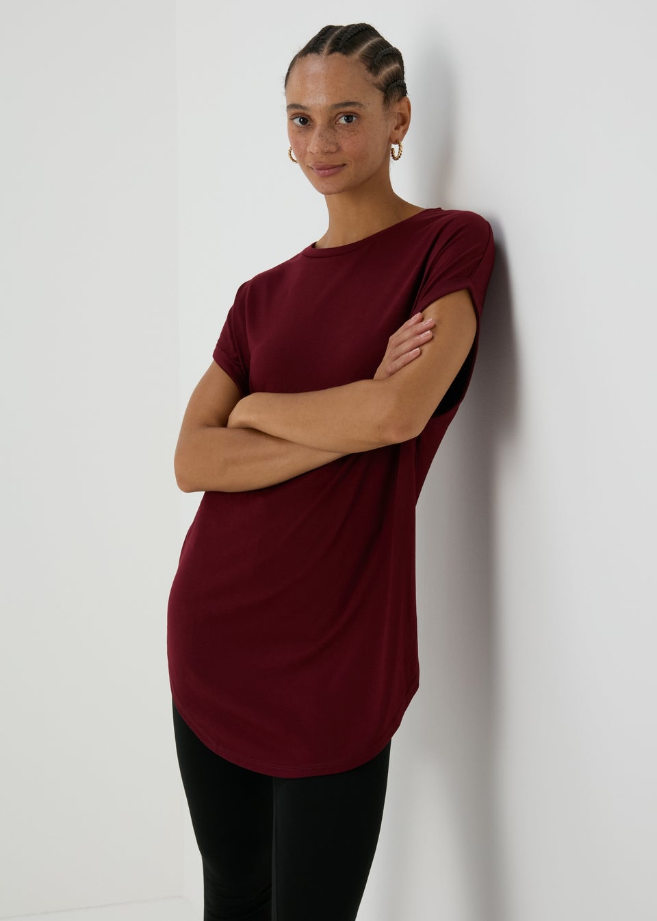 Burgundy Longline T-Shirt