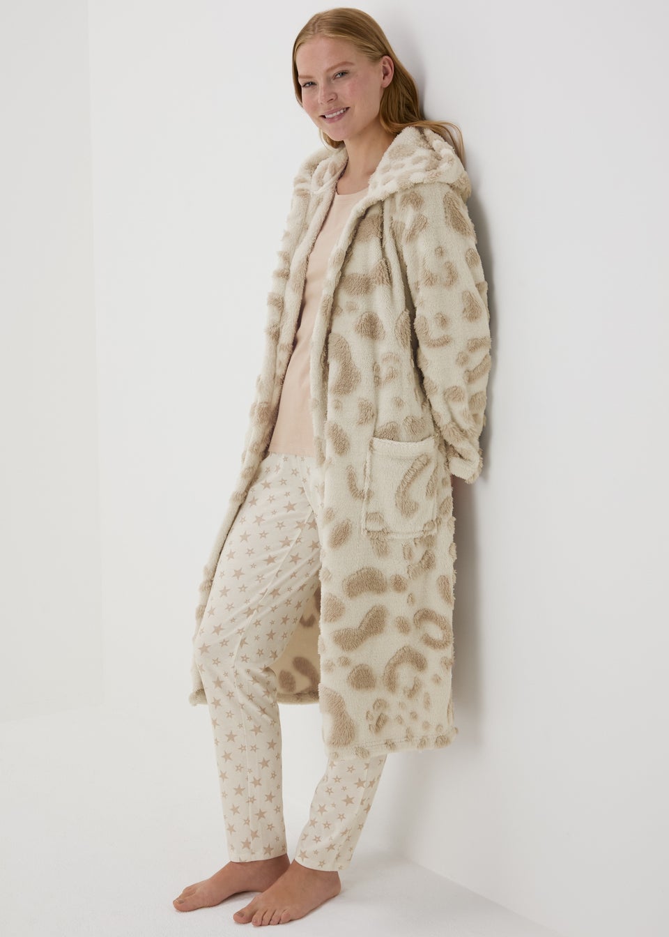 Brown Animal Pattern Dressing Gown