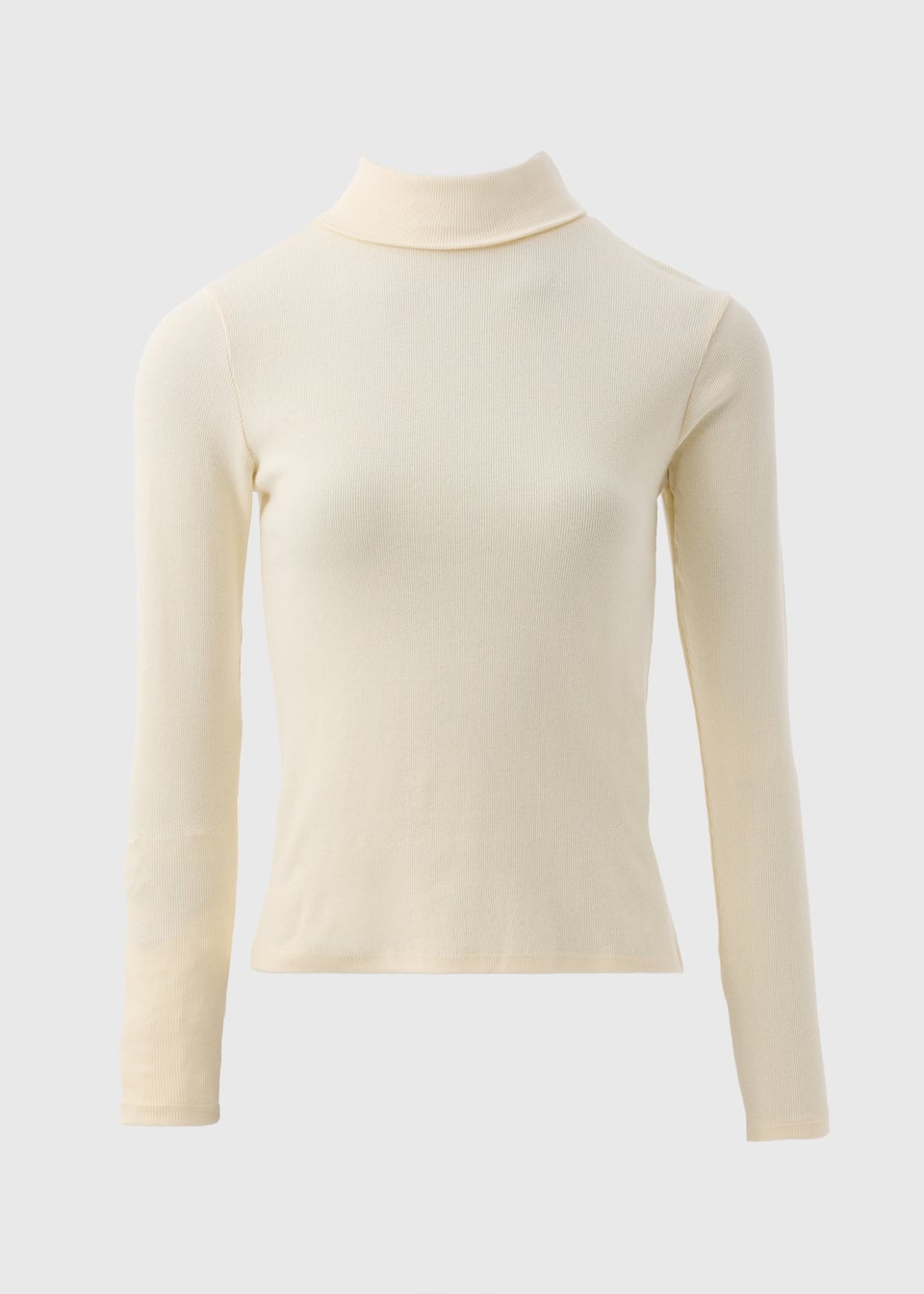 Cream polo neck top top