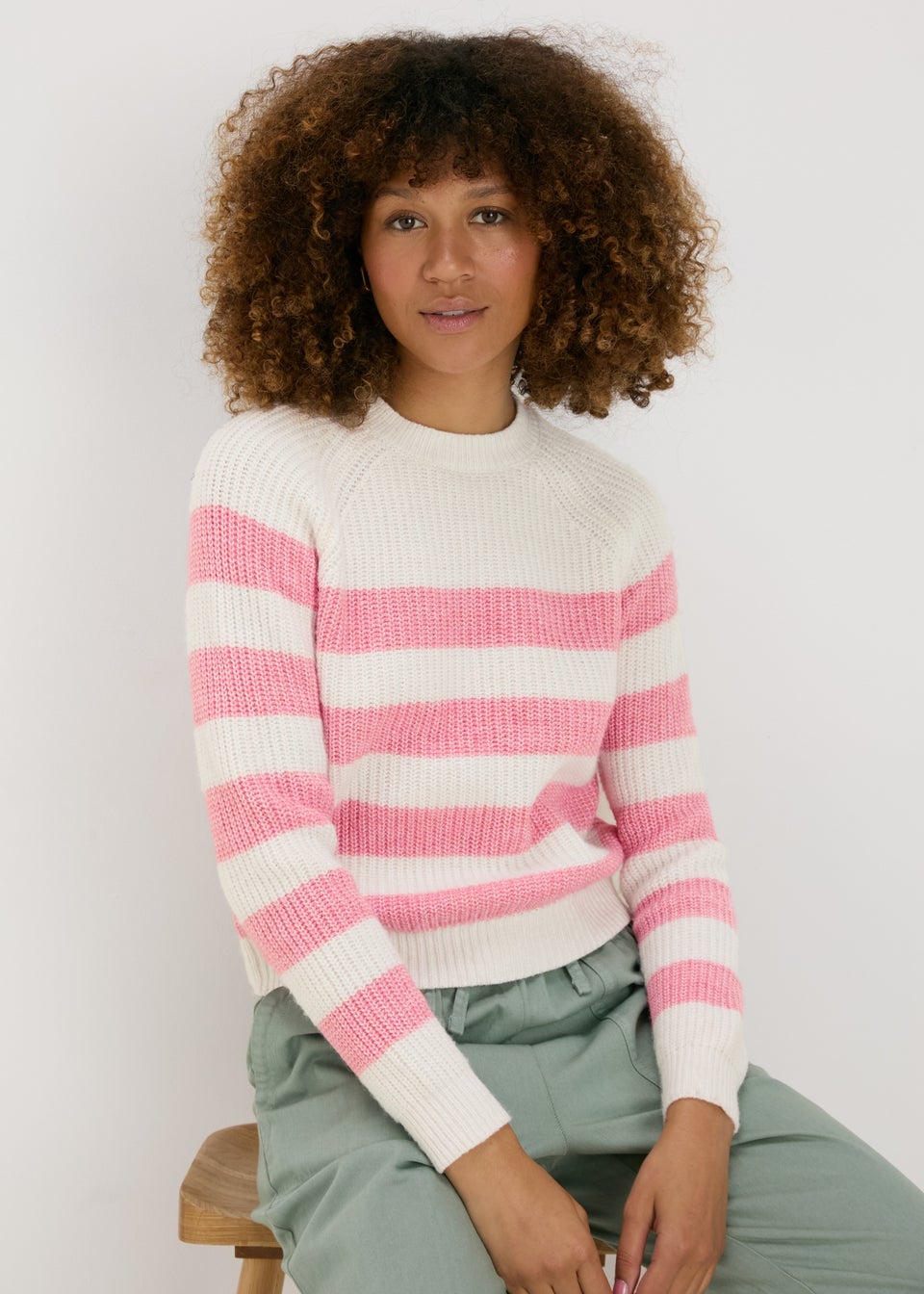 Pink Stripe Knitted Jumper