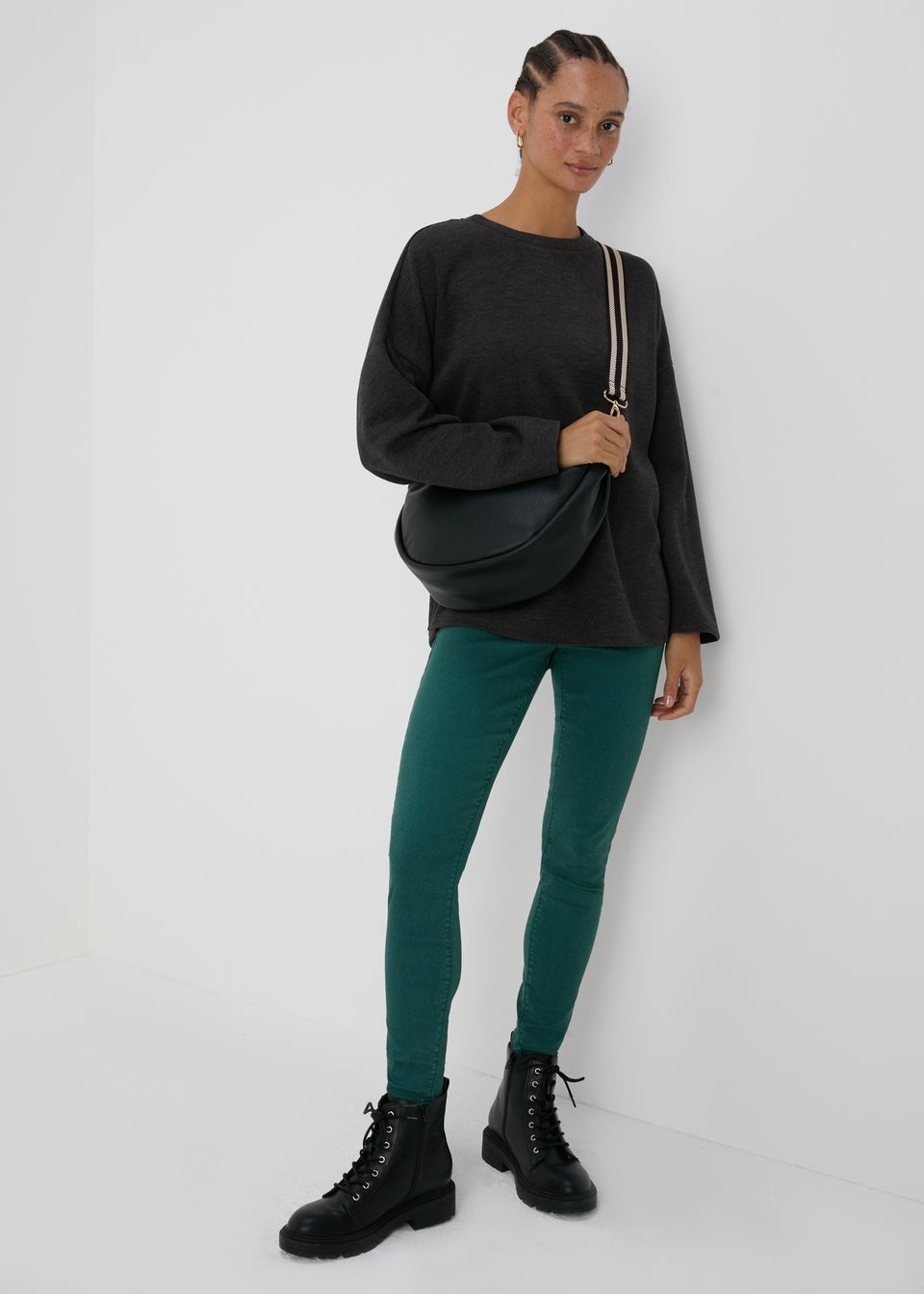 Charcoal Soft Touch Co-Ord Top