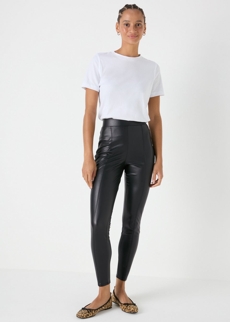 Black Leather Look Leggings Matalan