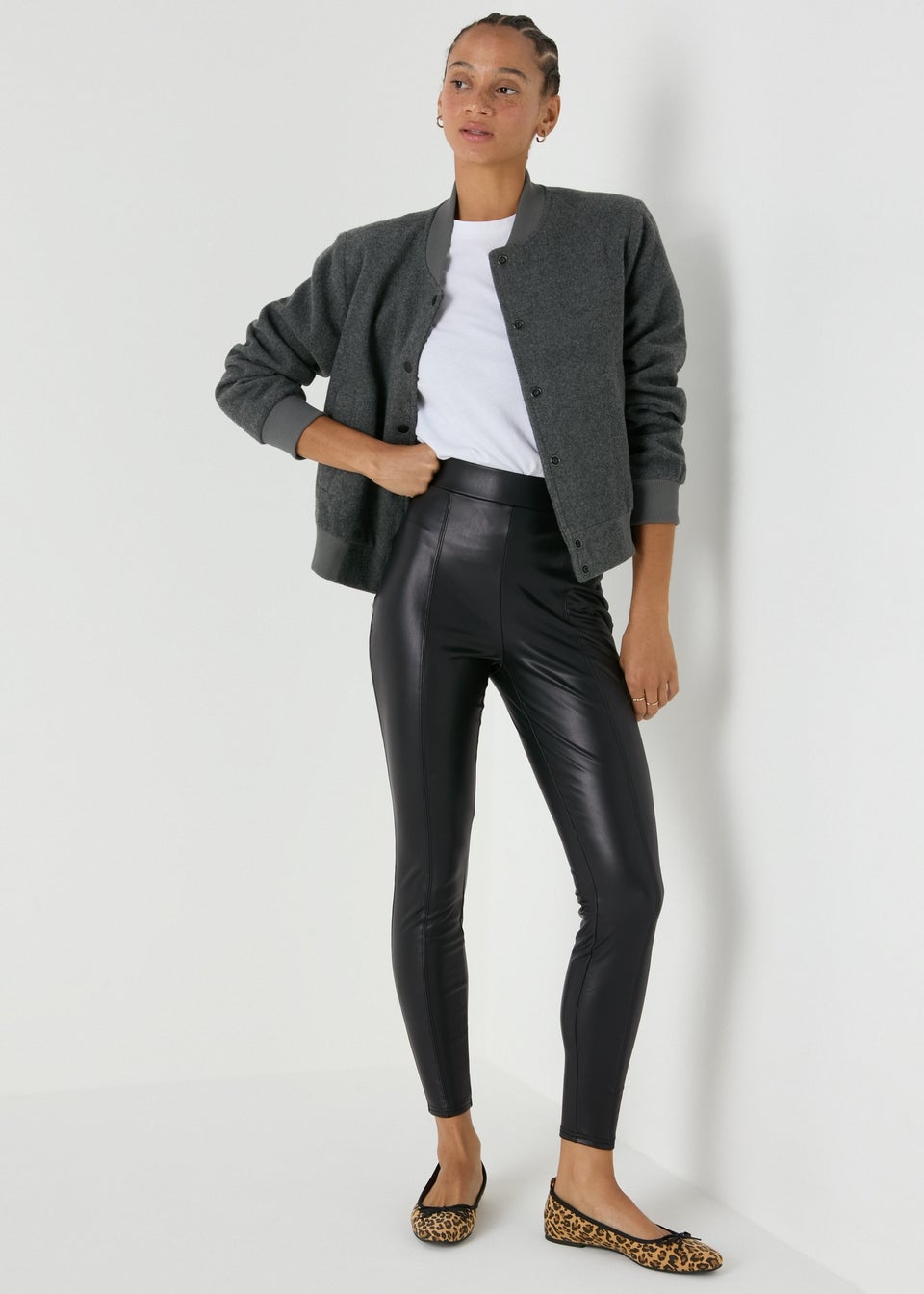 Black Leather Look Leggings
