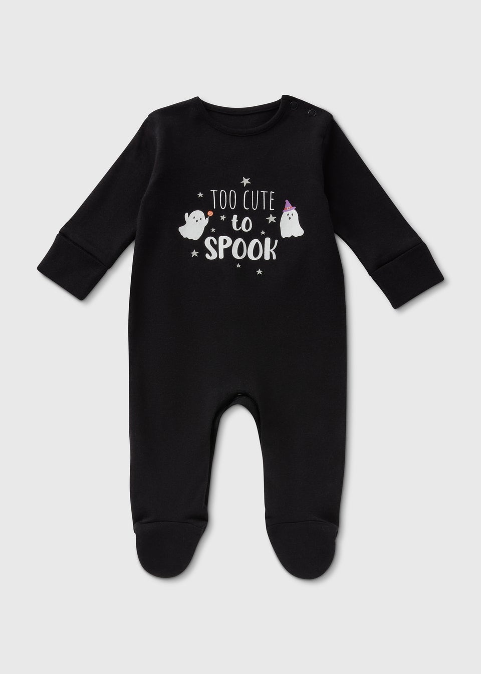 Baby Black Halloween Ghost Sleepsuit (Newborn-18mths)