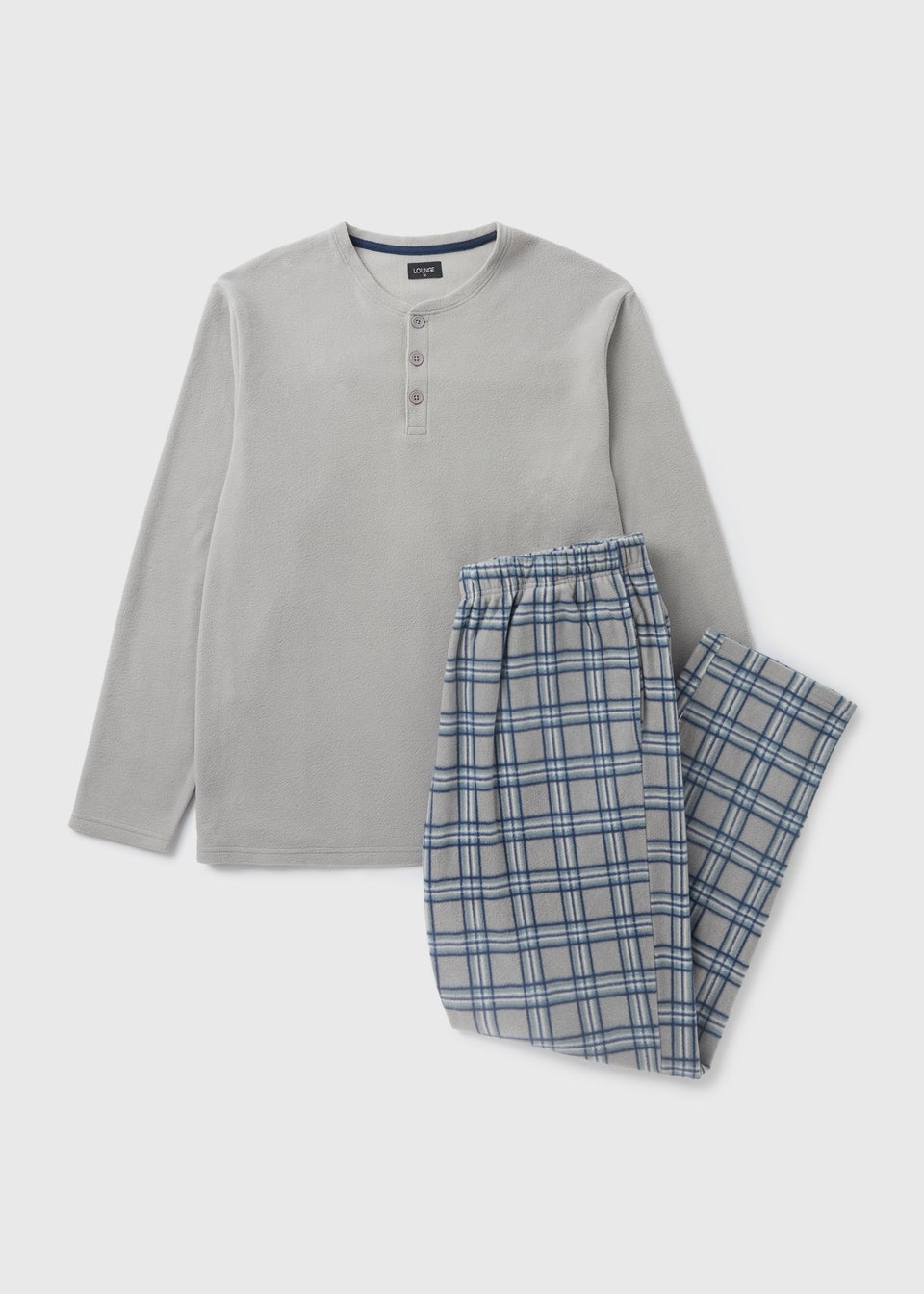 Grey Check Fleece Pyjama Set