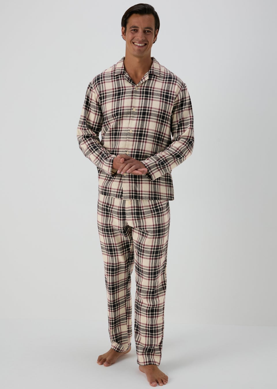 Mens Pyjamas PJ Sets in Fleece Cotton PJs Matalan