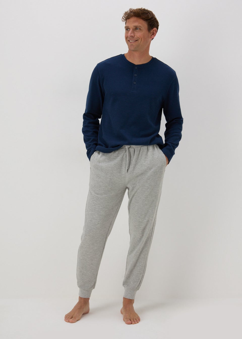 Grey Textured Pyjama Bottoms Matalan