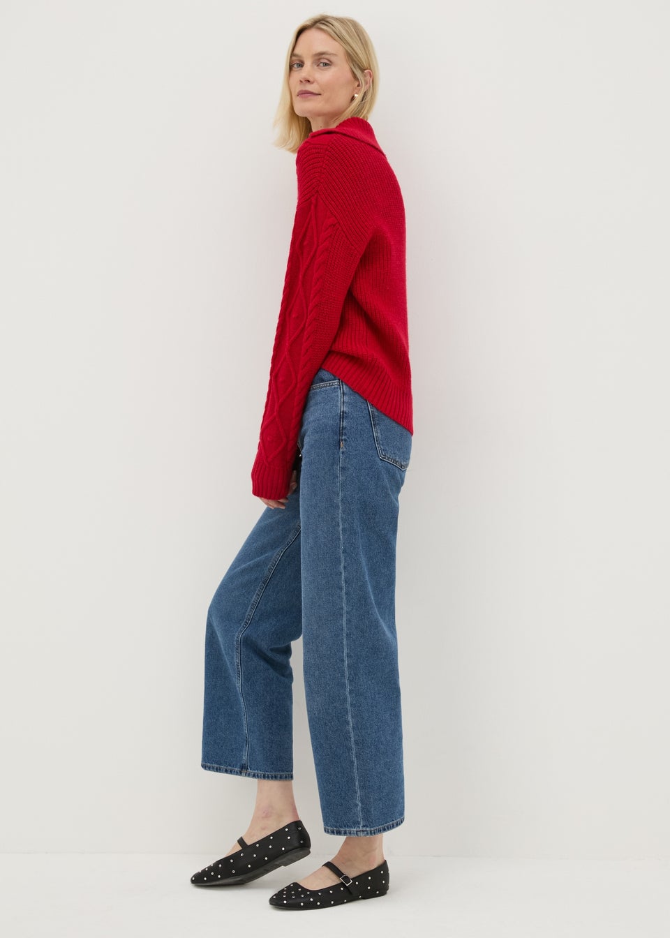 Red Open Collar Cable Jumper Matalan