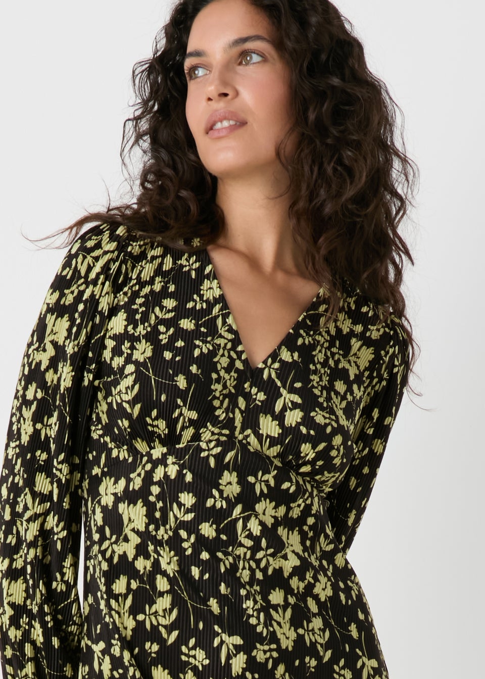 Black and green floral dress clearance