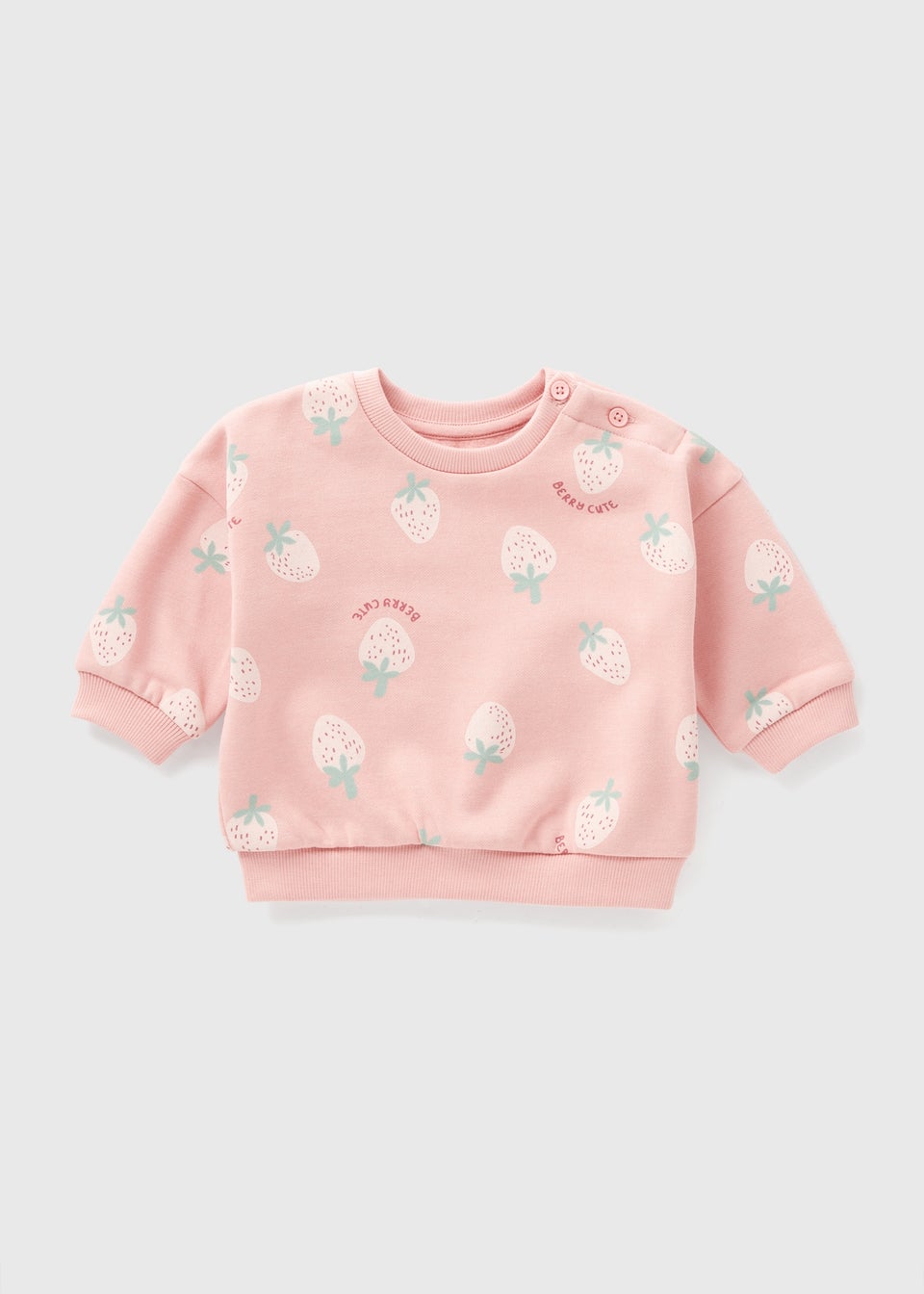 Baby Pink Strawberry Sweatshirt (Newborn-23mths)