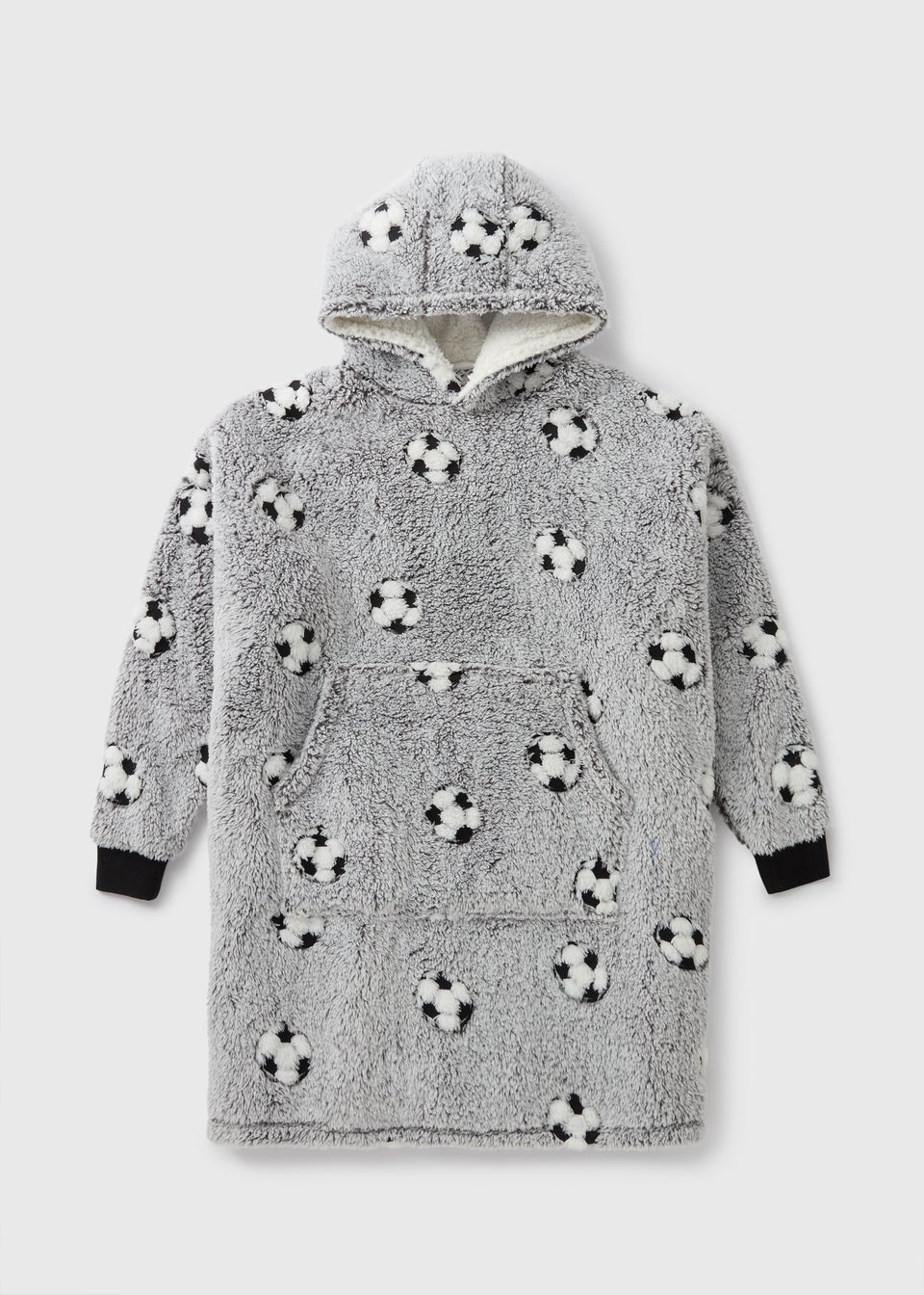 Boys Grey Football Snuggle Hoodie (3-13yrs)