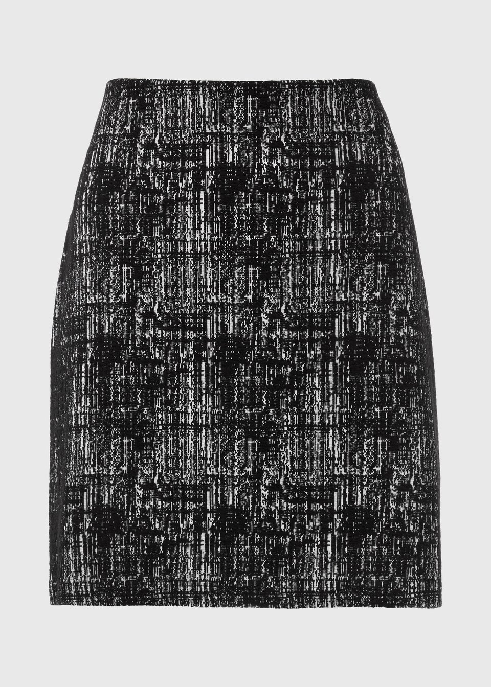 Black Ponte Textured Mini Skirt