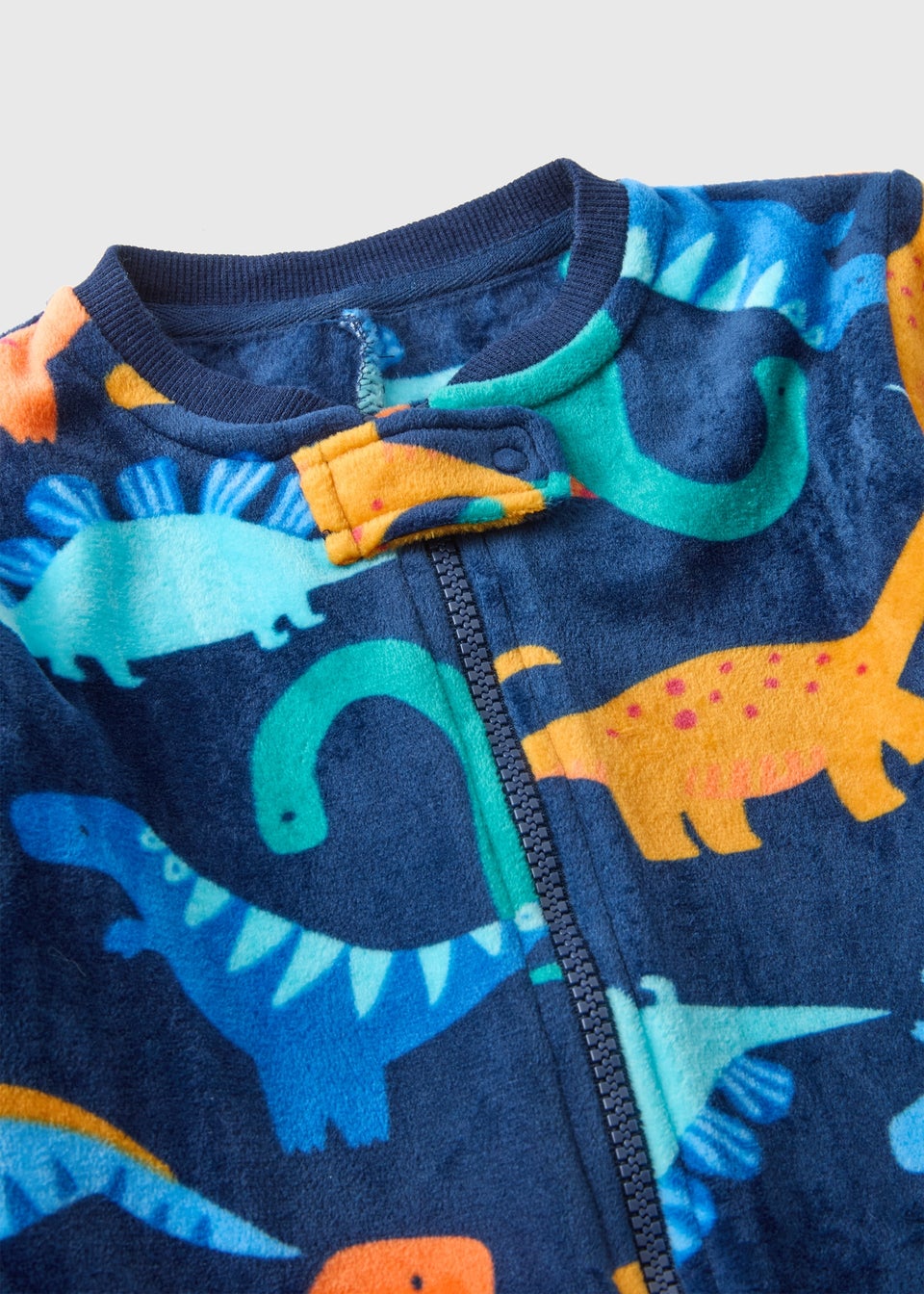 Navy Dinosaur Velour Onesie (1-7yrs)