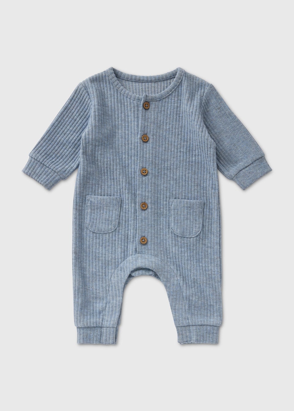 Blue Ribbed Romper Newborn 23mths Matalan