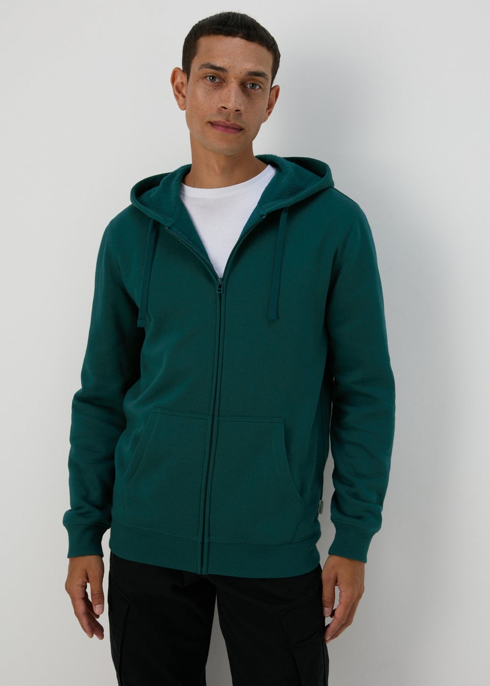 Green Essential Zip Hoodie Matalan